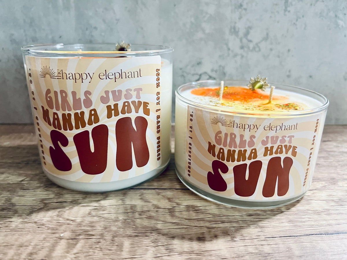 Girls Just Wanna Have Sun Soy Candle (Sunkissed) - The Happy Elephant