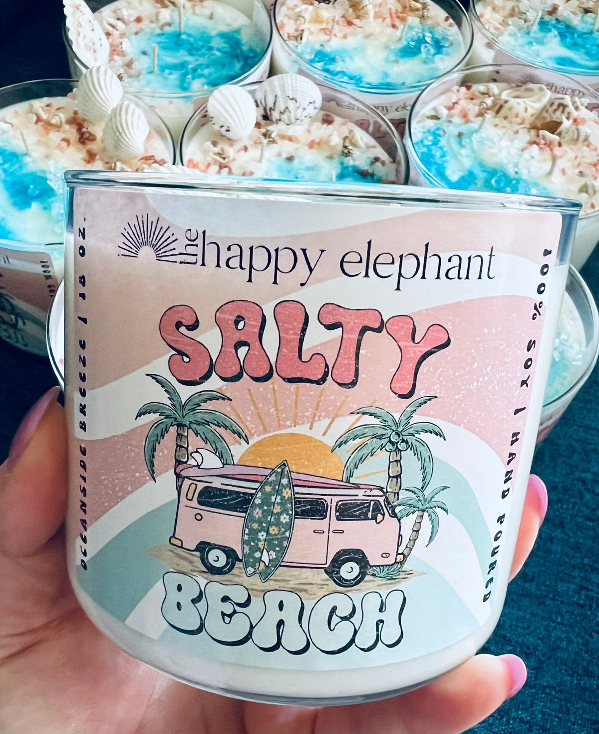 Salty Beach Soy Candle (Oceanside Breeze) - The Happy Elephant