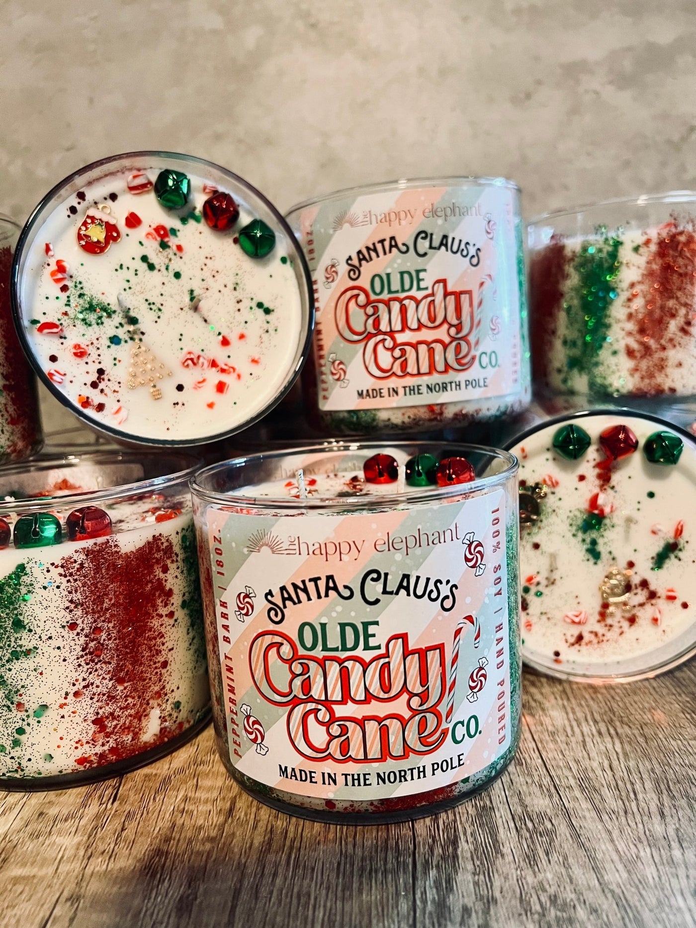 Olde Candy Cane Co. Soy Candle (Peppermint Bark) – The Happy Elephant